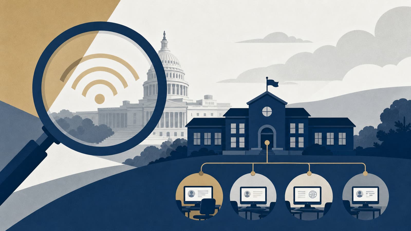 Editorial illustration for: FCC review puts school broadband subsidy back under scrutiny