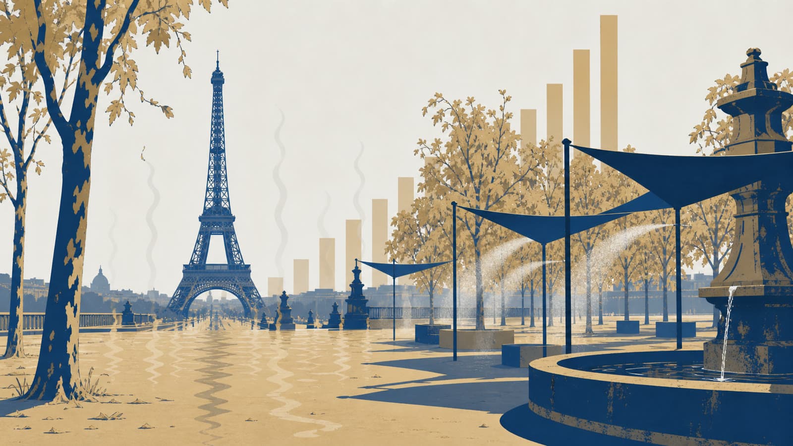 Editorial illustration for: Europe's June heat turns records into an adaptation test