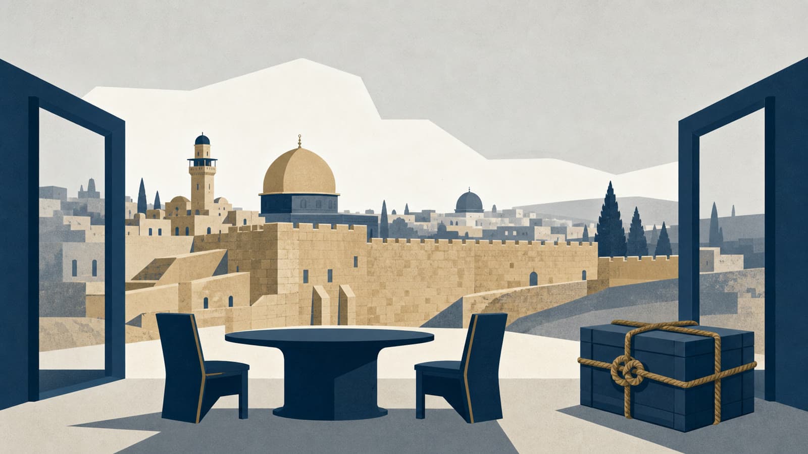 Editorial illustration for: Israel-Lebanon framework is a diplomatic opening with a disarmament problem