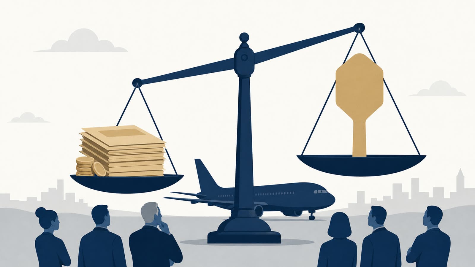 Editorial illustration for: EasyJet shareholders test Castlelake's bid against a higher price