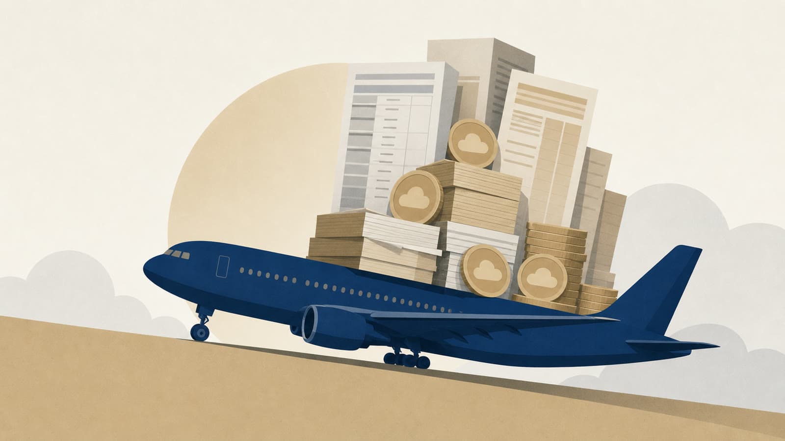 Editorial illustration for: Airlines face a carbon-credit bill that could hit balance sheets