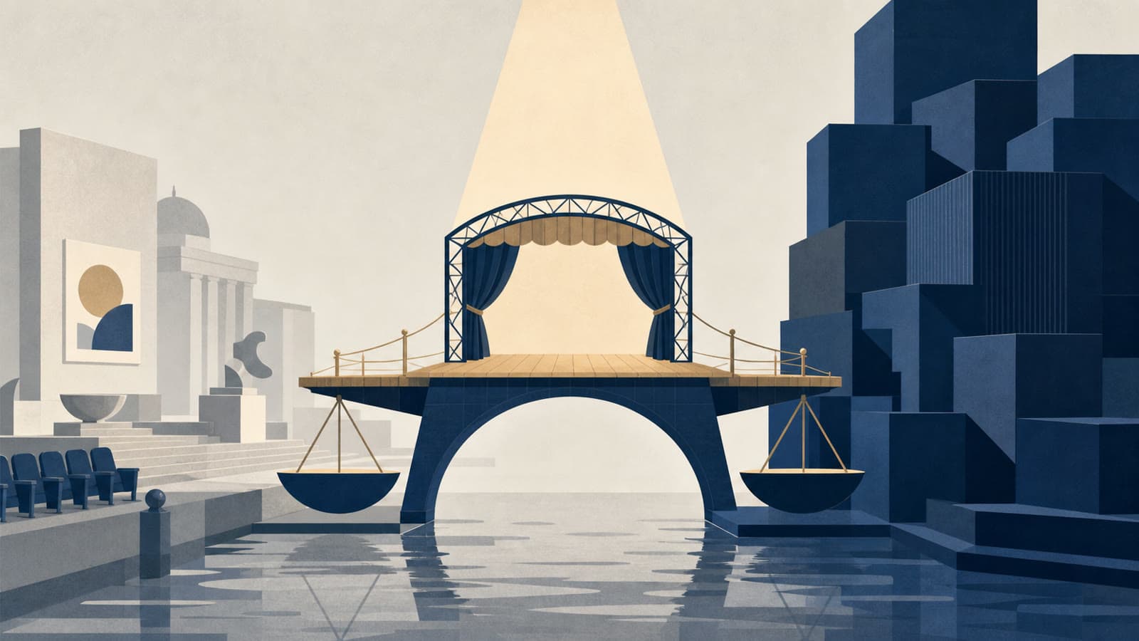 Editorial illustration for: Trafalgar's Bridge Theatre deal tests the value of independence