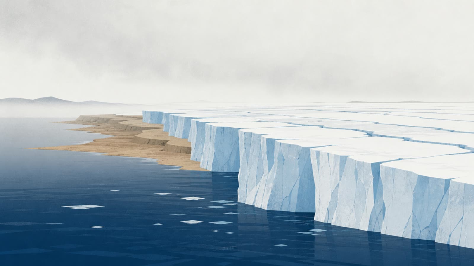 Editorial illustration for: Climate signal in Pine Island retreat is real but limited