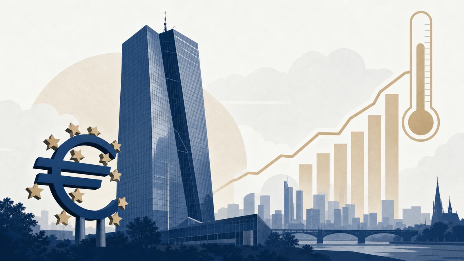 Editorial illustration for: Euro area inflation rises to 3.2% before ECB rate decision