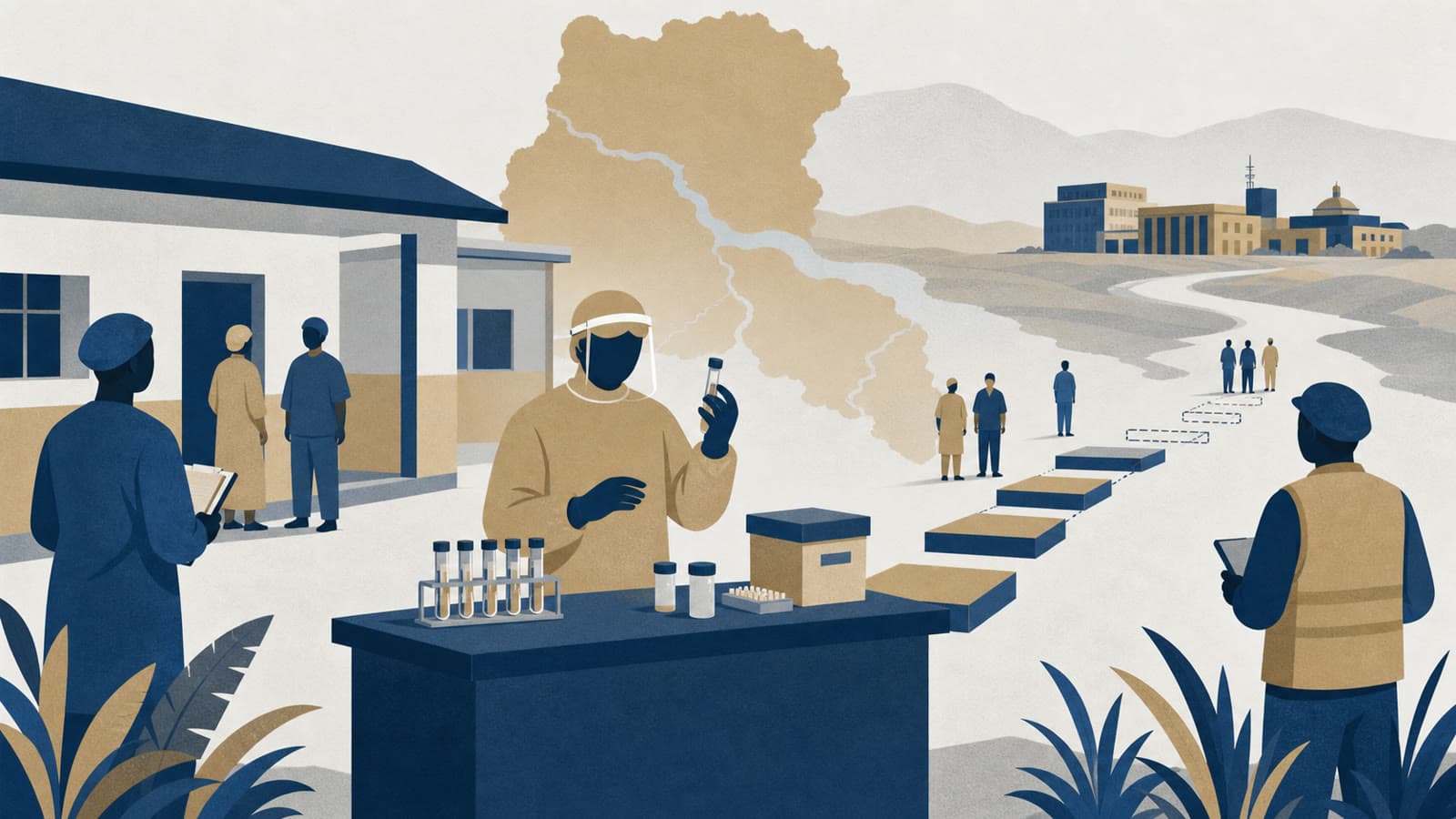 Editorial illustration for: WHO says Congo Ebola response is still behind despite testing gains