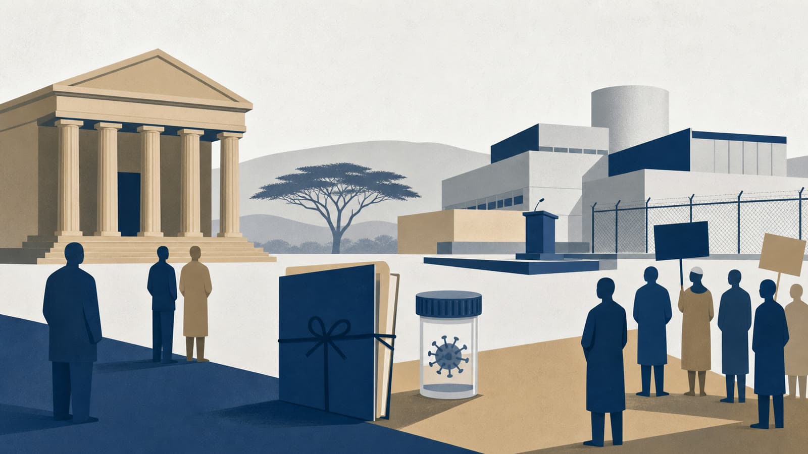 Editorial illustration for: Kenya court fight over US Ebola facility widens after Nanyuki protest death