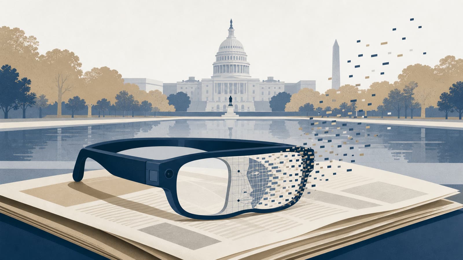 Editorial illustration for: Meta removes smart-glasses face-recognition code after WIRED report