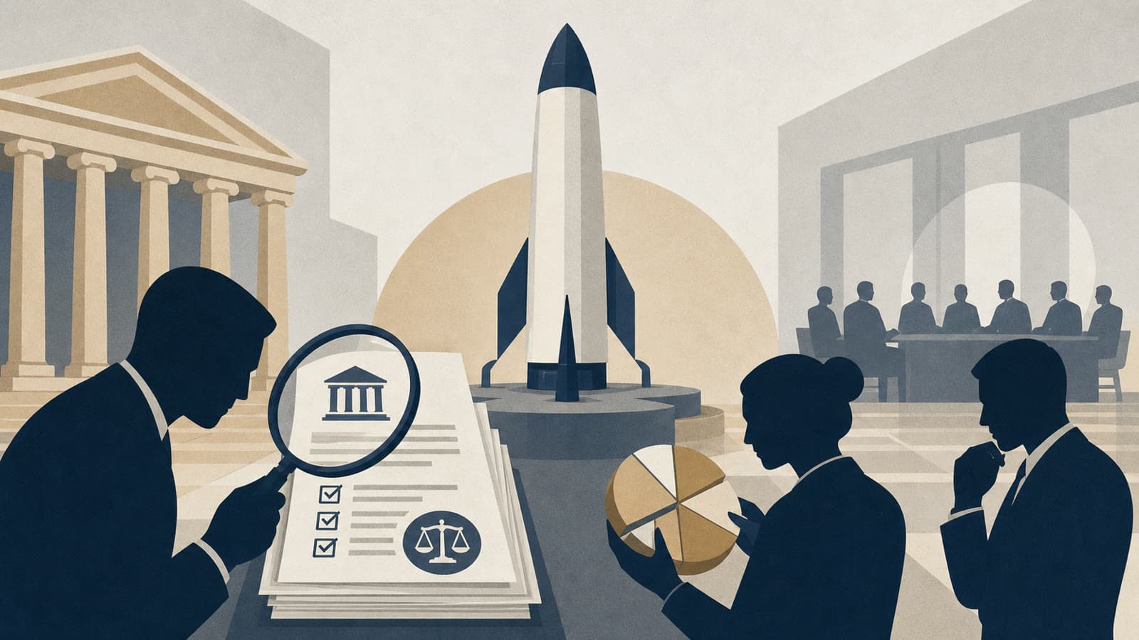 Editorial illustration for: SpaceX record IPO puts governance terms under investor scrutiny
