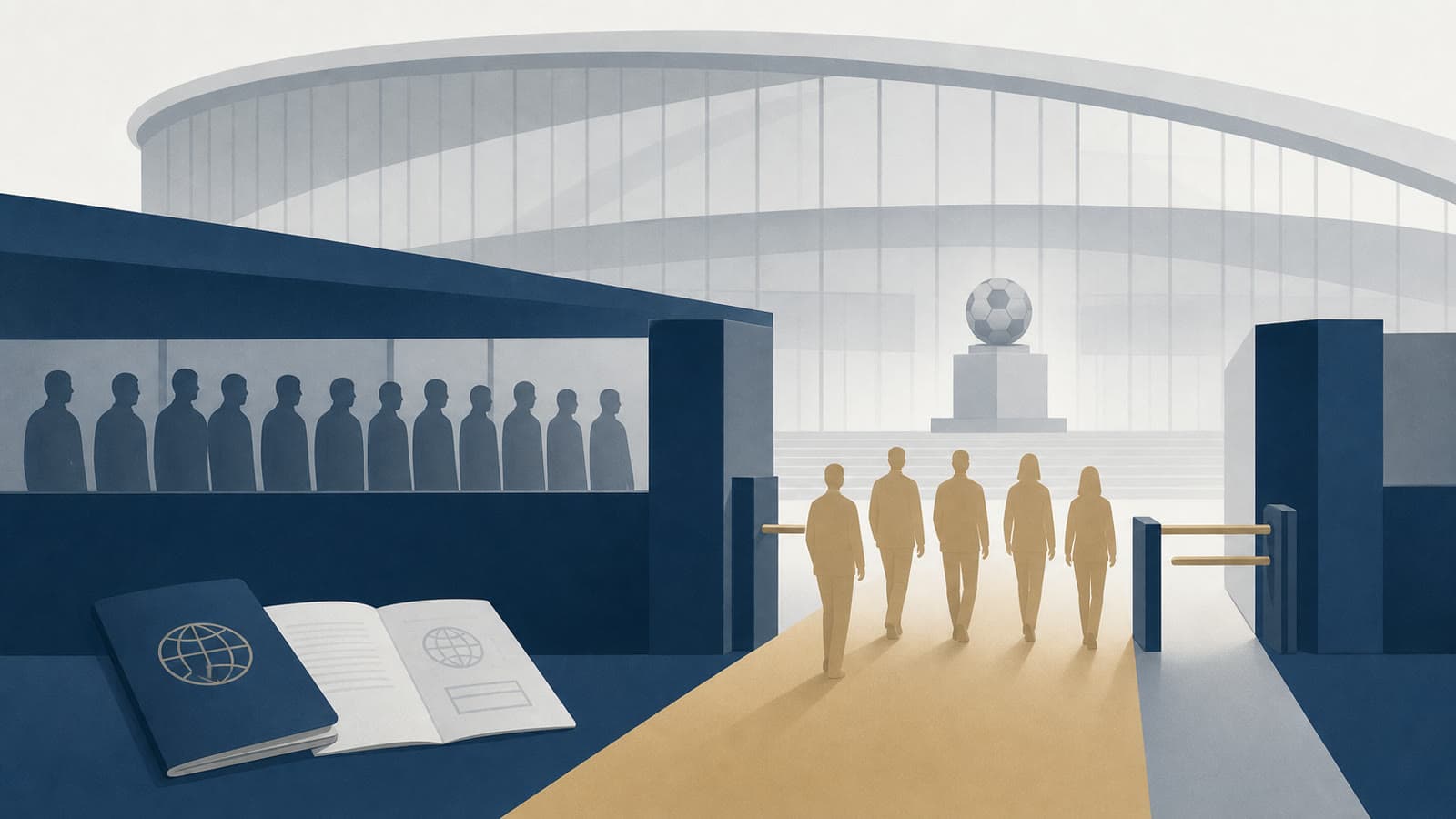 Editorial illustration for: Four Iran World Cup staff win US visa appeals as 11 remain barred