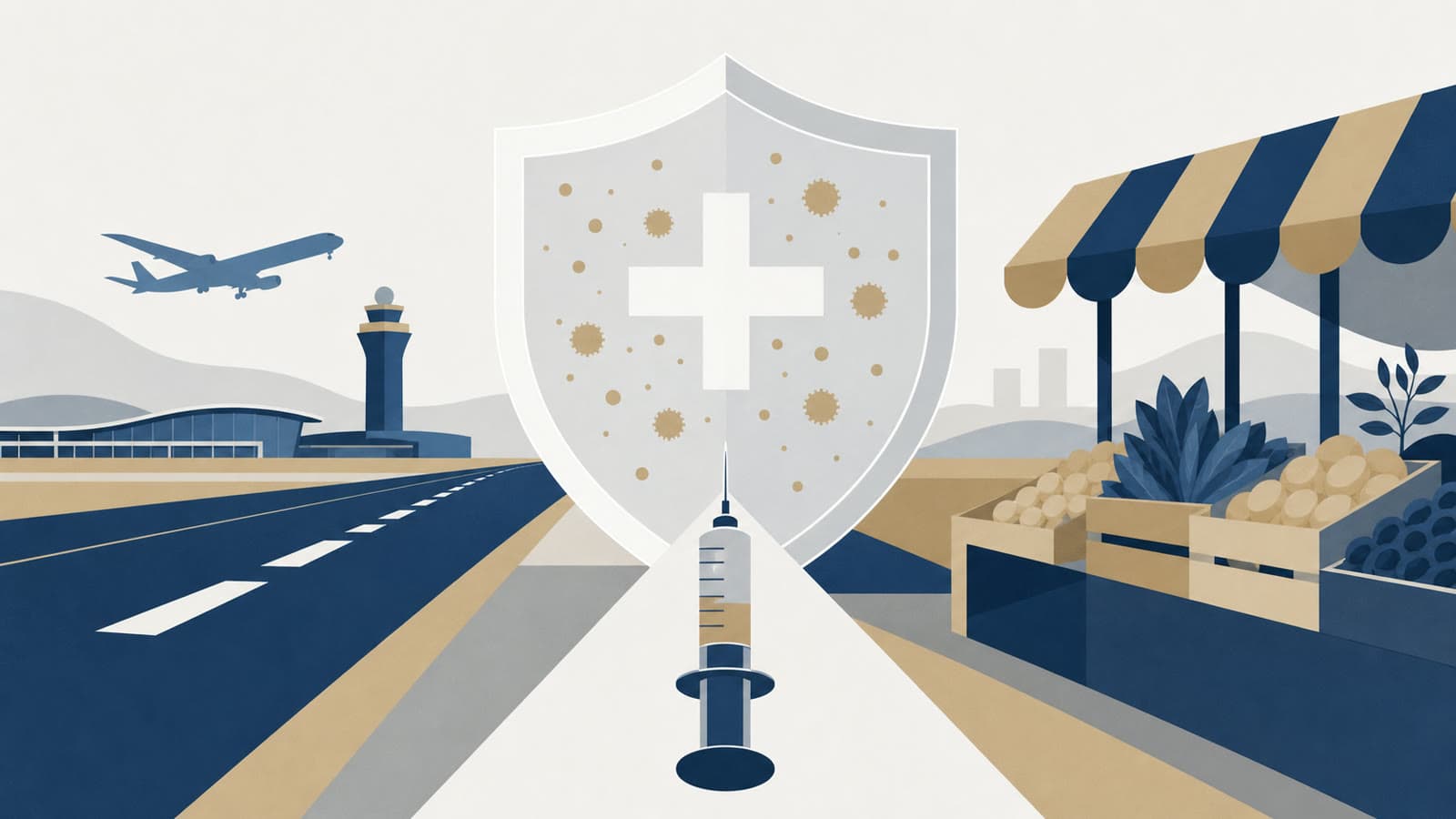 Editorial illustration for: Santa Clara County warns of measles exposure at SFO and San Jose markets