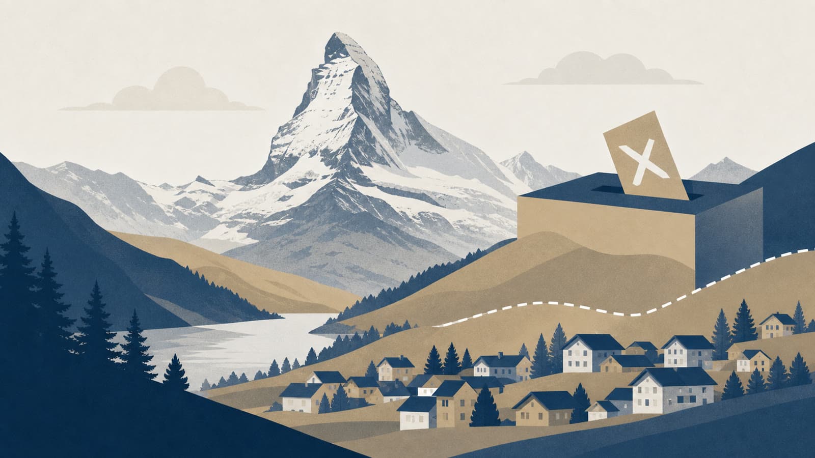 Editorial illustration for: Swiss voters reject 10 million population cap initiative