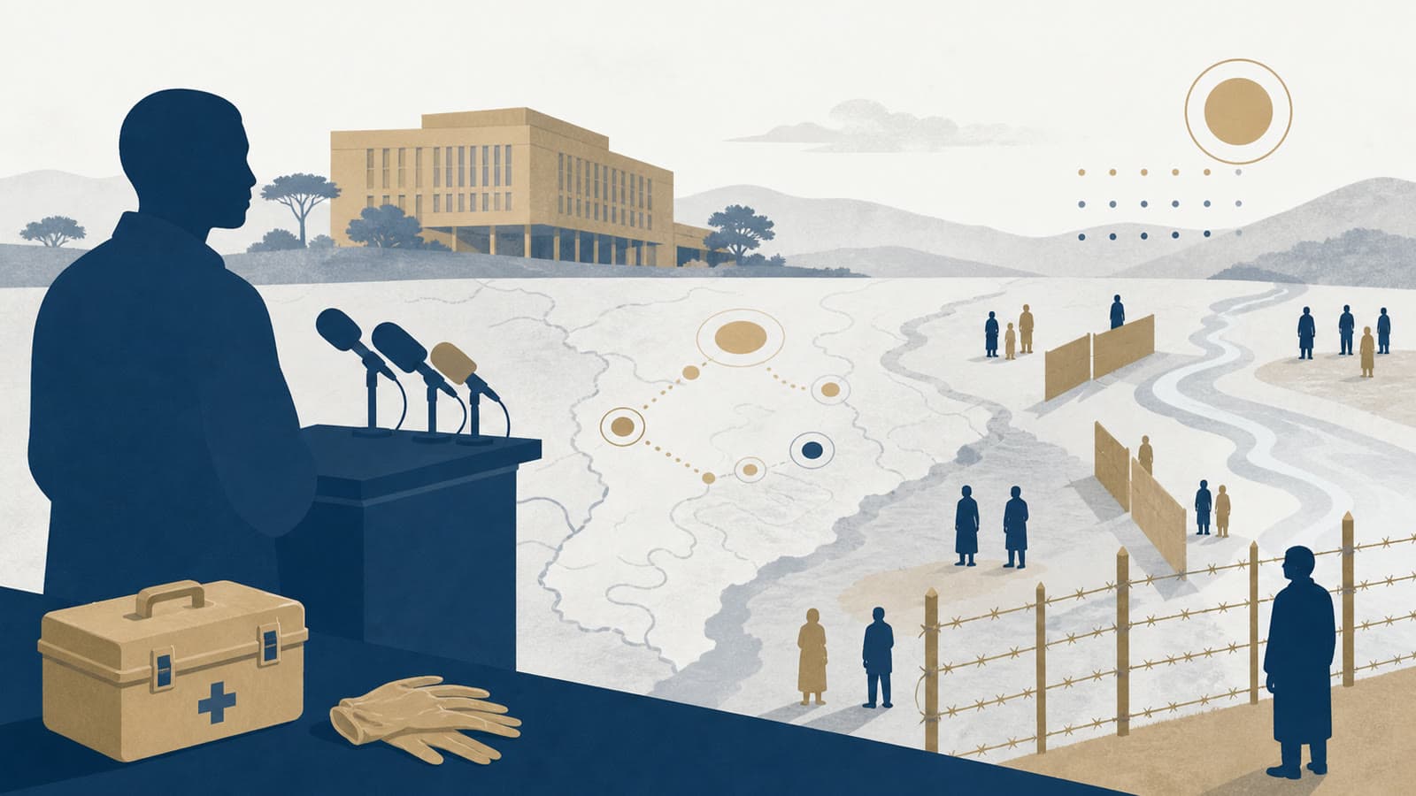 Editorial illustration for: WHO warns conflict and distrust are limiting Ebola control in eastern Congo