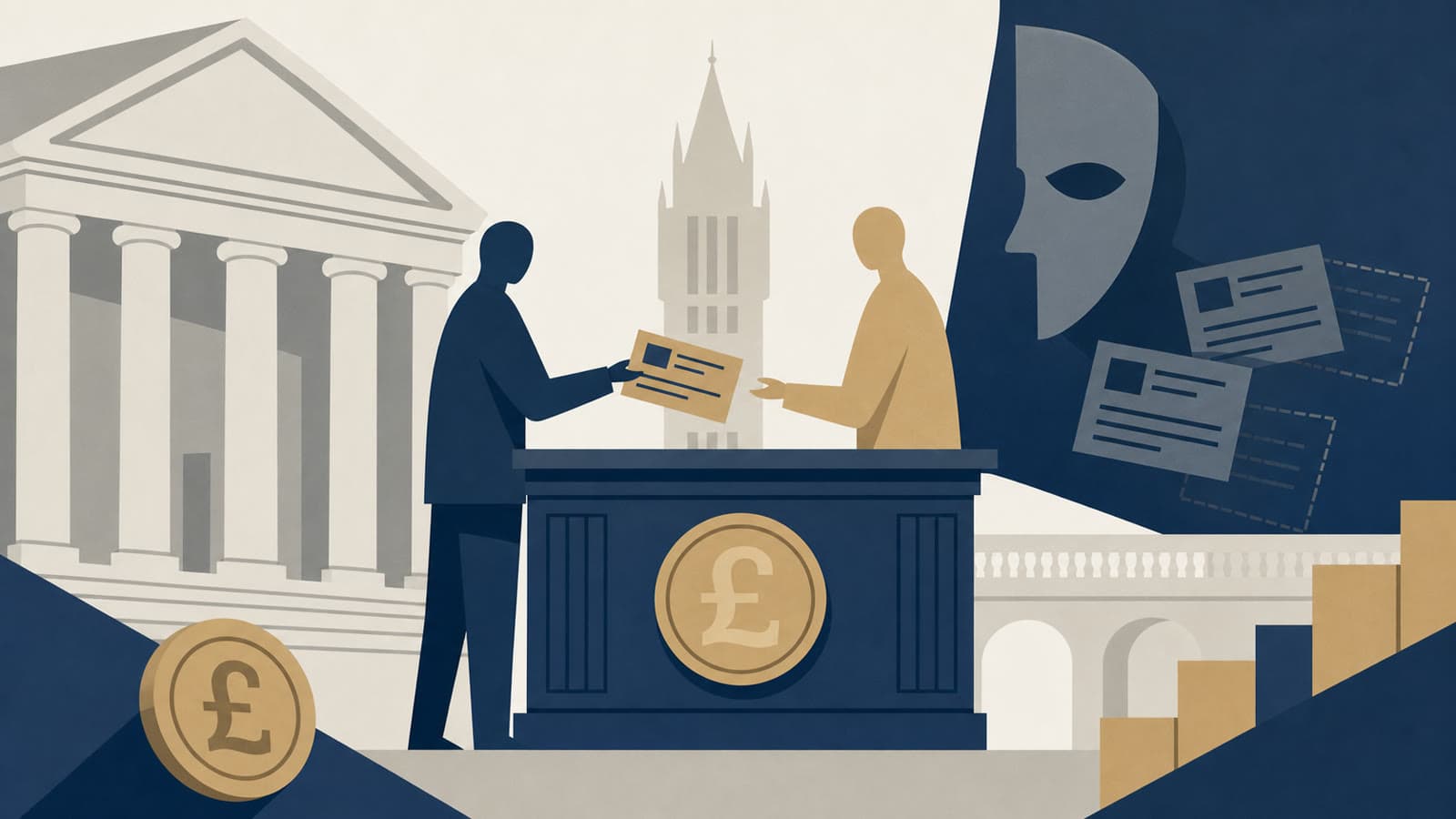 Editorial illustration for: UK fraud losses rose to GBP 1.28bn in 2025, FT reports