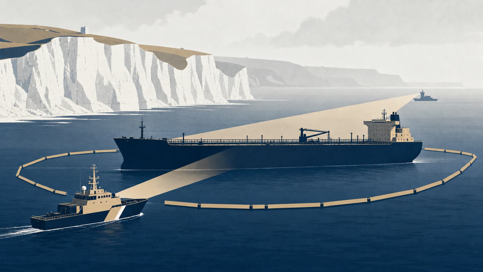 Editorial illustration for: UK boards sanctioned Smyrtos tanker in first shadow-fleet interception