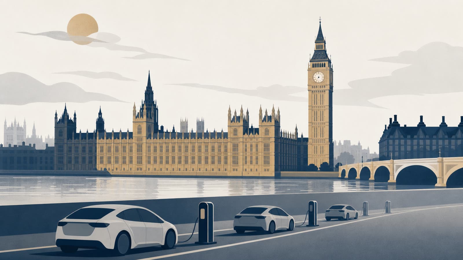 Editorial illustration for: UK reported to weigh lower 2030 electric-car sales target