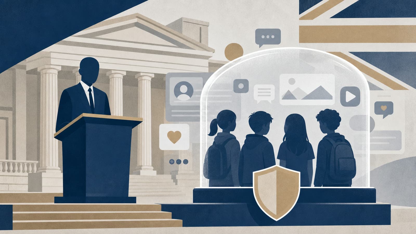 Editorial illustration for: Starmer announces UK plan for under-16 social media restrictions
