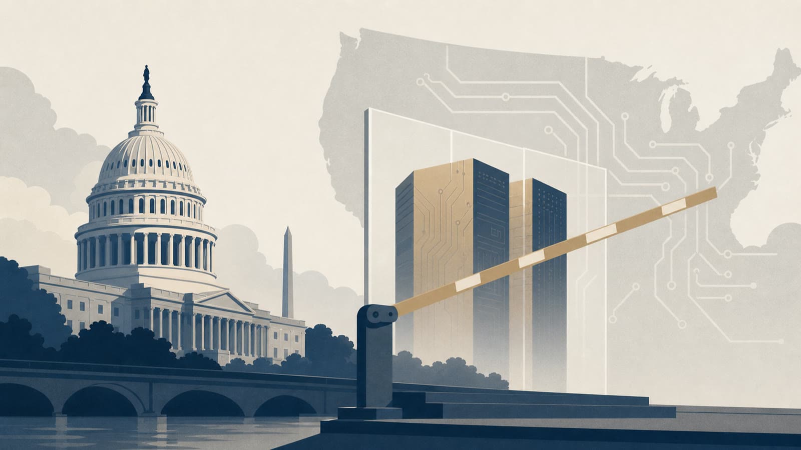 Editorial illustration for: Anthropic suspends Fable 5 and Mythos 5 after US export-control directive