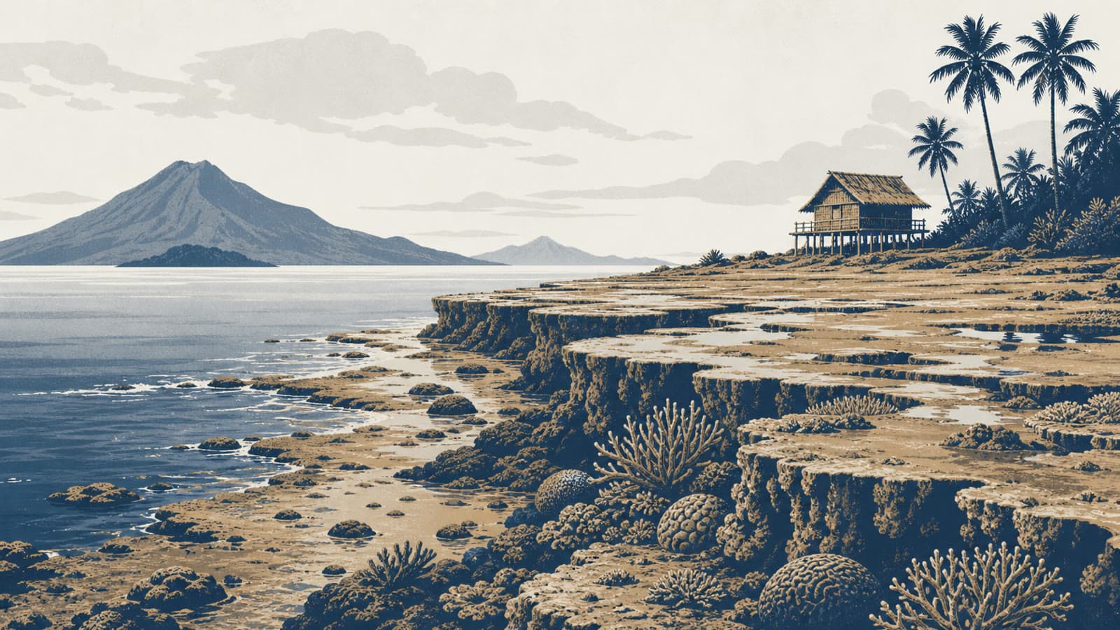 Editorial illustration for: Mindanao earthquake exposes reefs after reported two-metre coastal uplift