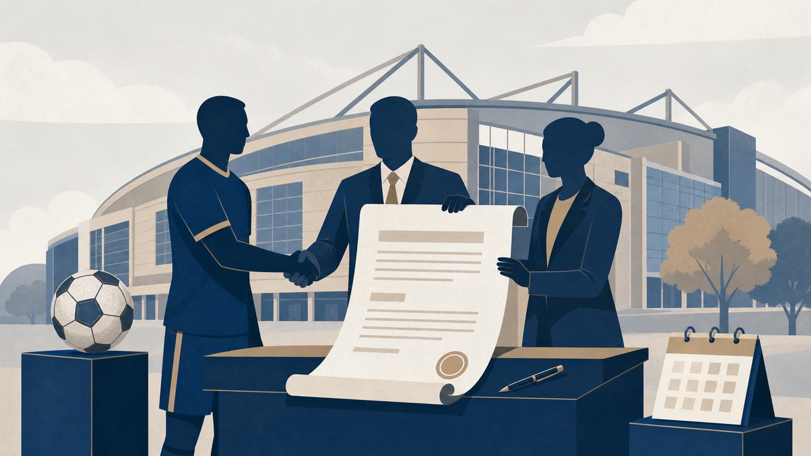 Editorial illustration for: Real Madrid sign Marc Cucurella from Chelsea on deal to 2032