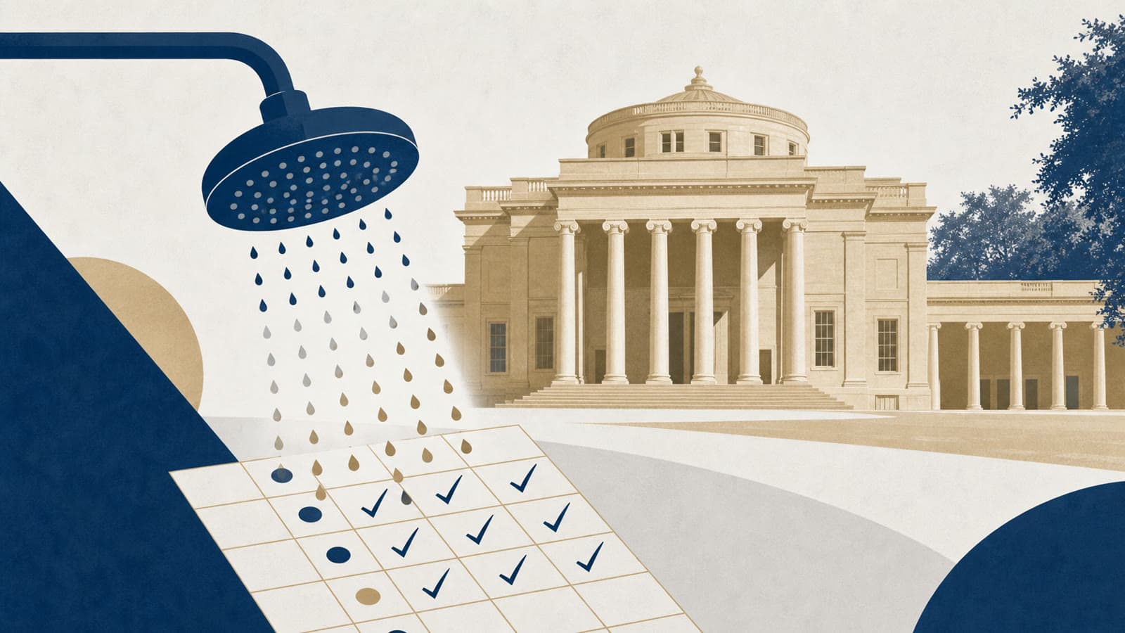 Editorial illustration for: Cheltenham hospital fine turns a fatal shower infection into a governance test
