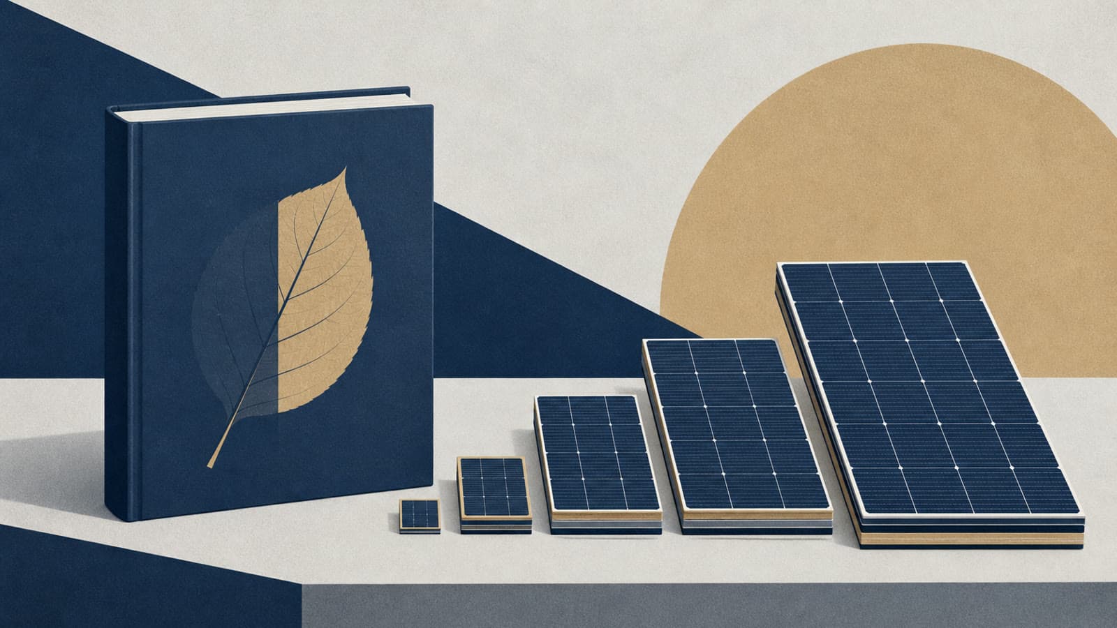 Editorial illustration for: Perovskite tandem solar modules edge from record cells toward scale