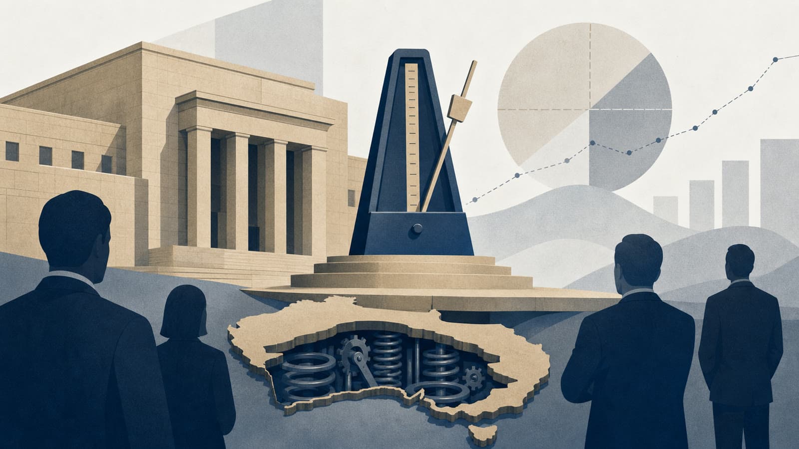 Editorial illustration for: Australia's rate pause is a test of how much tightening is already in the economy