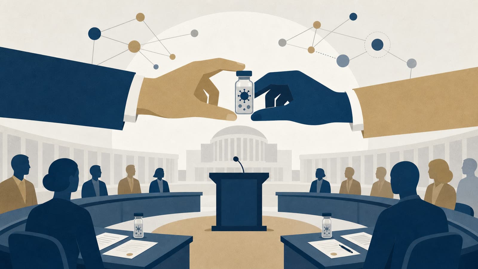 Editorial illustration for: WHO’s pandemic accord now turns on pathogen sharing
