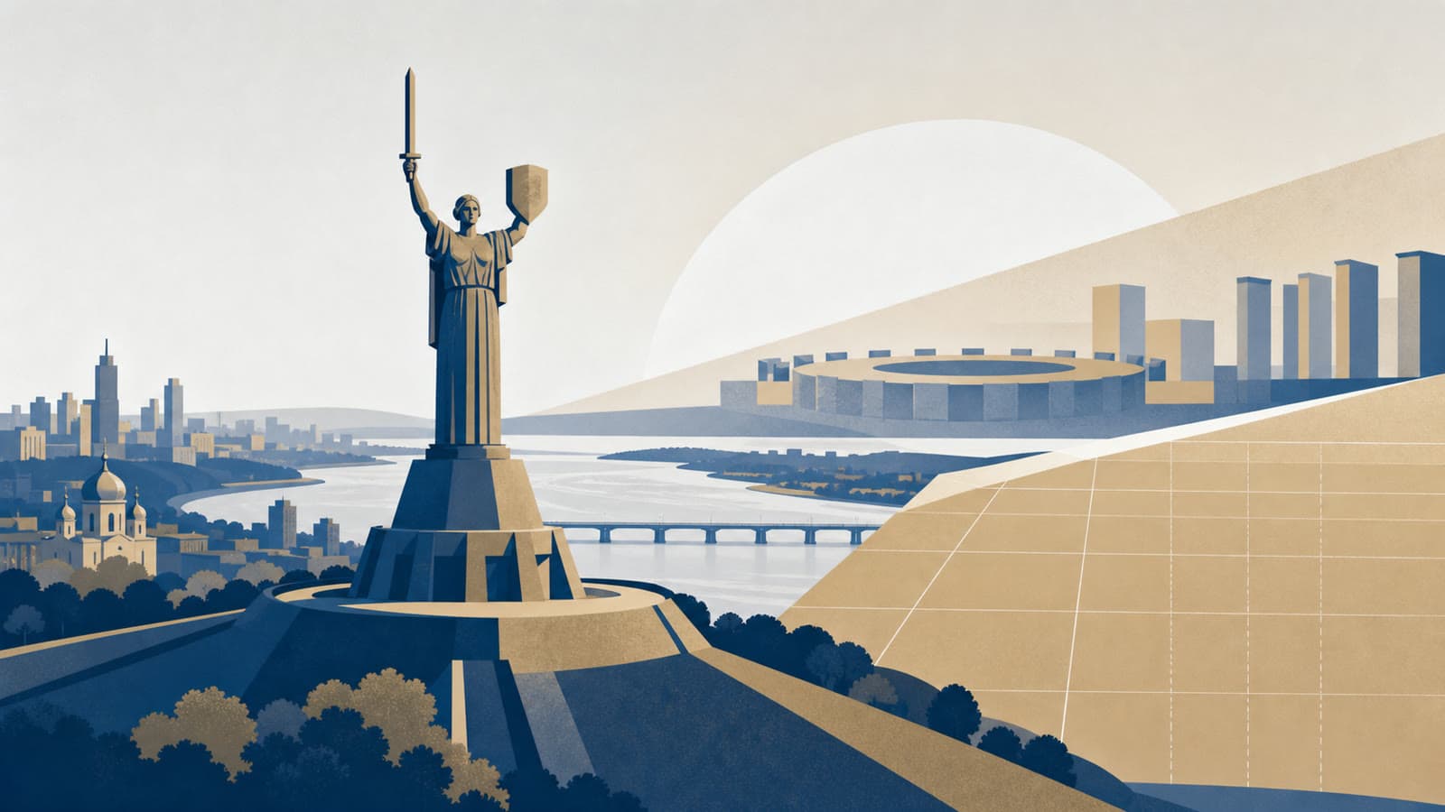 Editorial illustration for: EU summit gives Ukraine momentum, but not a timetable