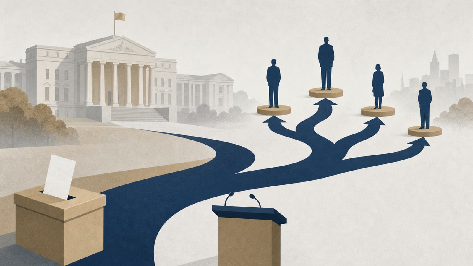 Editorial illustration for: Burnham's Makerfield win gives Labour a leadership route, not a settled succession