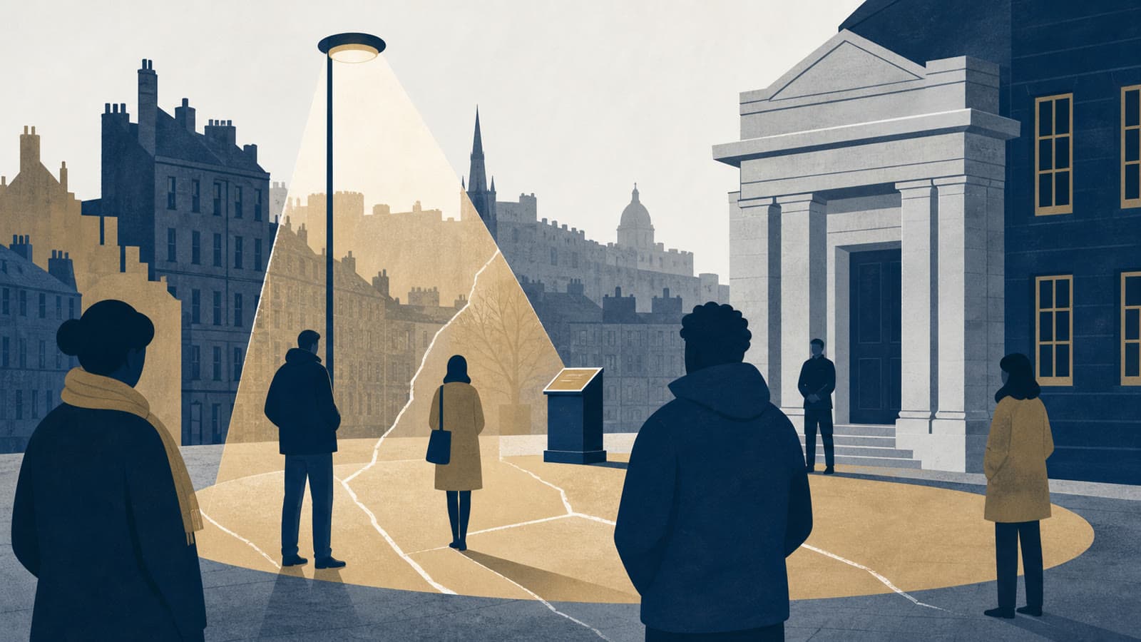 Editorial illustration for: Edinburgh attacks leave a local safety question after man is charged