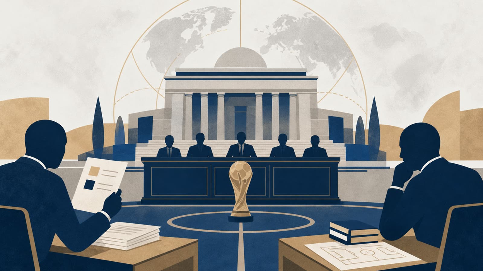 Editorial illustration for: FIFA's Aramco dispute has become a World Cup governance test
