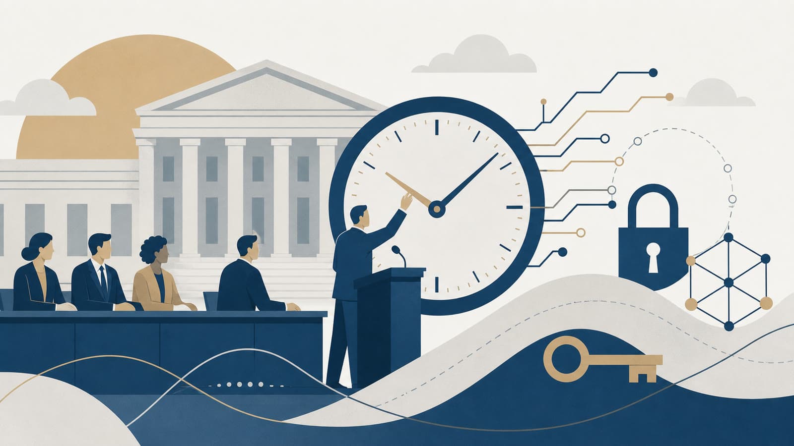 Editorial illustration for: White House sets a federal clock for post-quantum cryptography